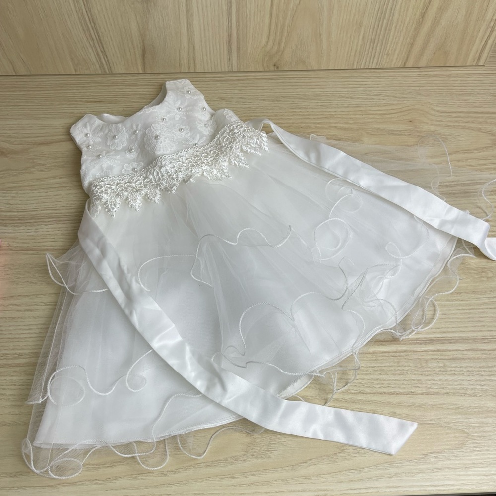 Diva Behavior White Tulle Toddler White Dress Sz 18 Mths - Picture 1 of 5